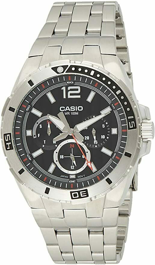 Casio MTD-1060D-1A2 Sports Stainless Steel Analog Mens Watch MTD-1060 100M WR