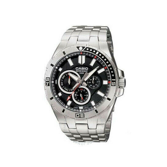 Casio Sports MDV106-1A - Wristwatch analog stainless steel , black, white
