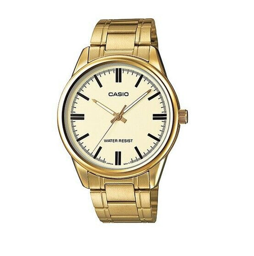 Casio MTP-V005G-9A Gold Ion Plated Stainless Steel Analog Mens Watch WR MTP-V005
