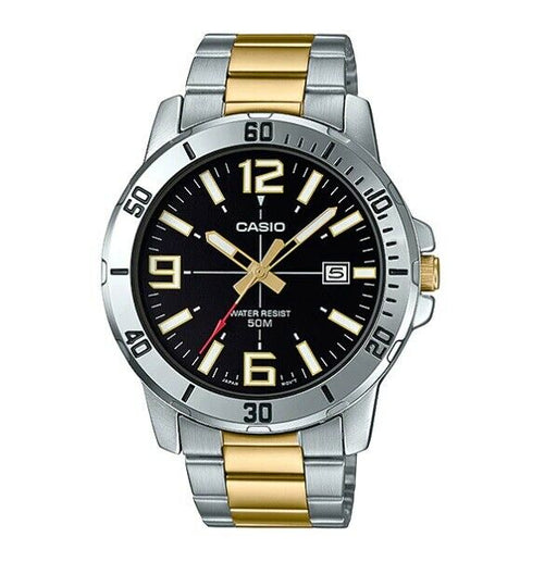 Casio MTP-VD01SG-1B Original Analog Mens Watch Two Tone Stainless Steel MTP-VD01