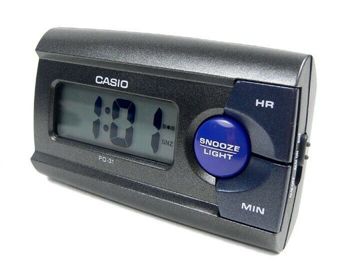 Casio New PQ-31-1E Small Black LED Digital Travel LCD Display Alarm Clock PQ-31
