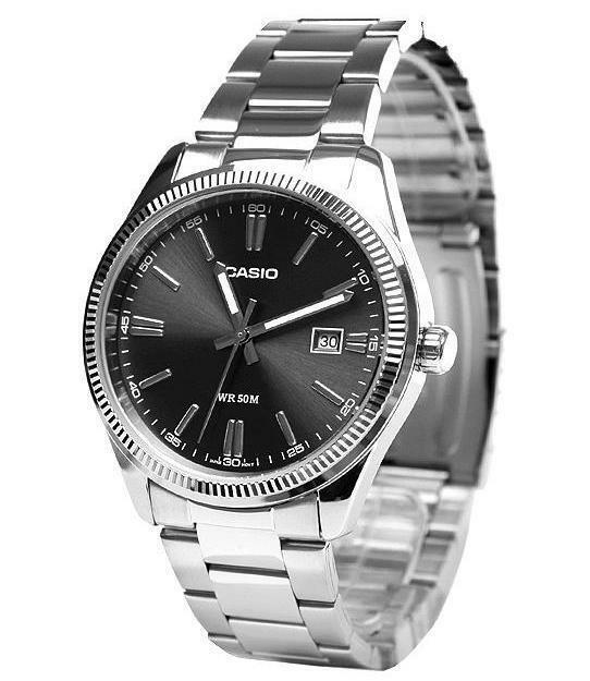 Casio New Original MTP-1302D-1A1 Men Analog Silver Stainless Steel Watch MTP1302