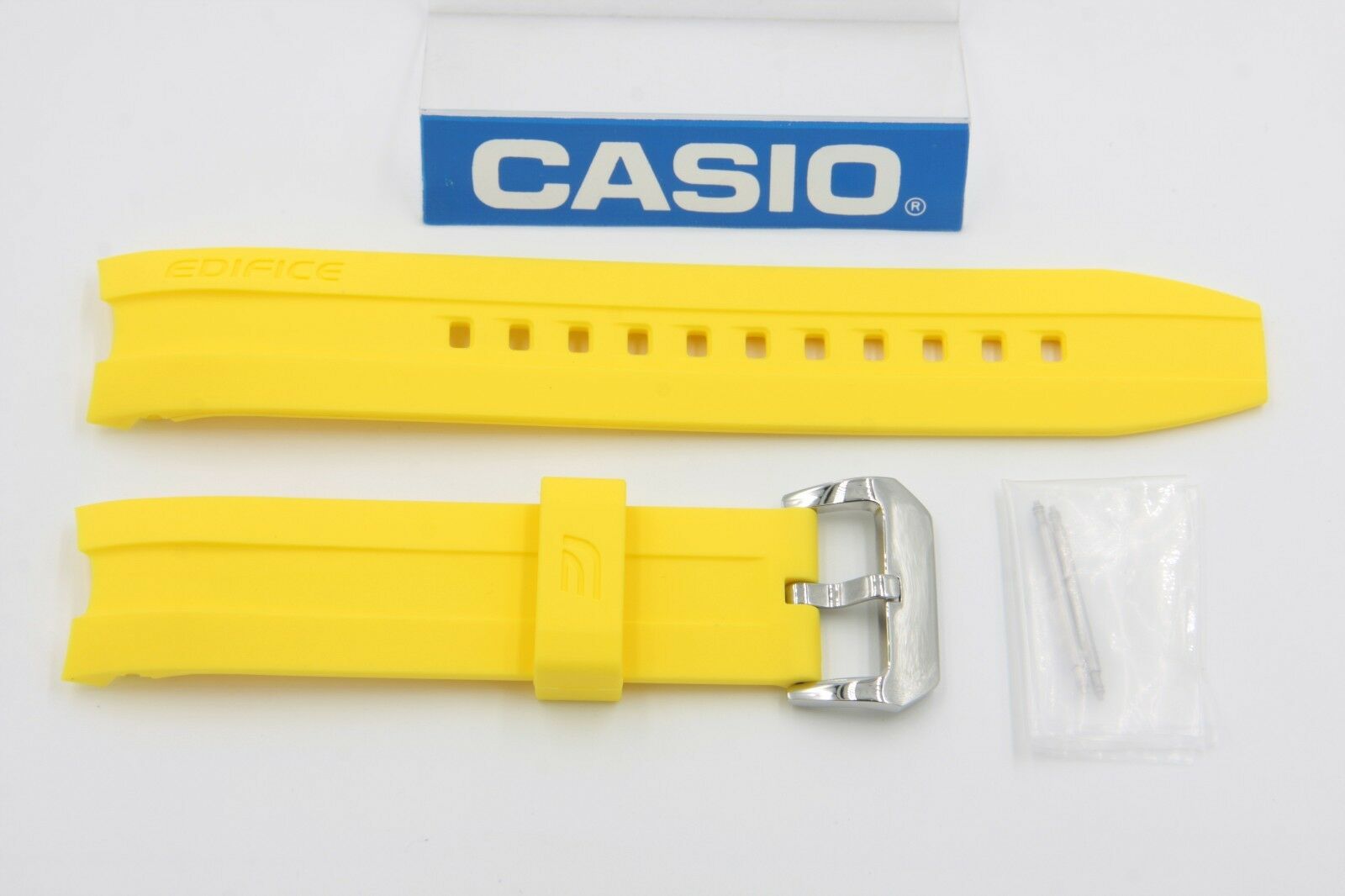 Original Casio Edifice EMA-100B-1A9 Watch Band Yellow Rubber W/ 2 Pins EMA-100