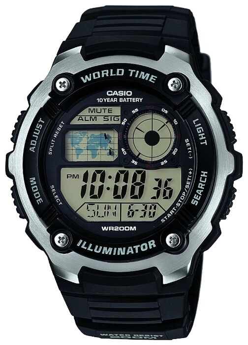 Casio New AE-2100W-1A Sport World Time Alarm Water Resistant Mens Watch AE-2100
