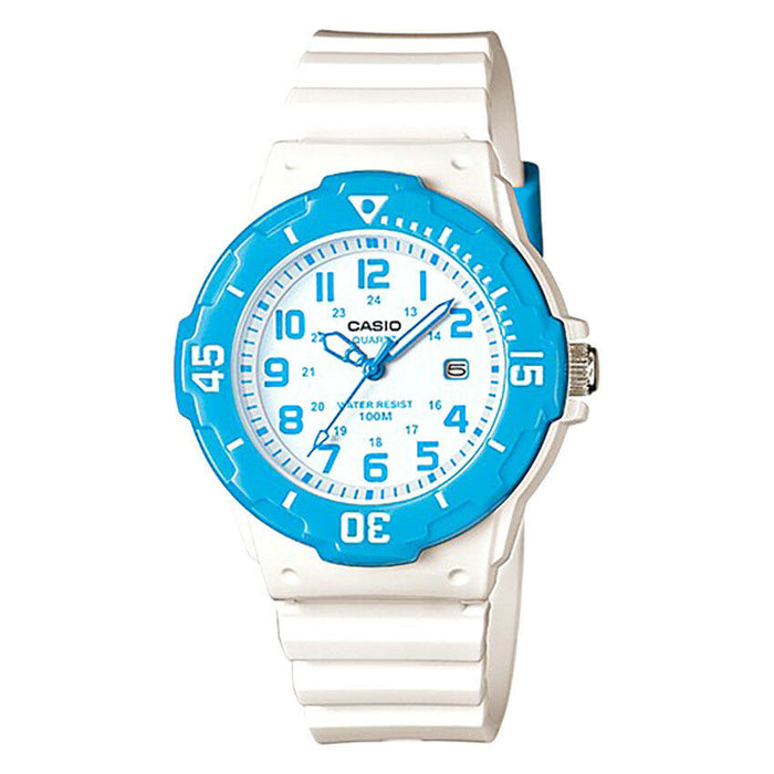 Casio Original New LRW-200H-2B White Blue Analog Womens Watch 100m WR LRW-200