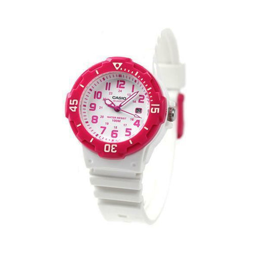 Casio Original New LRW-200H-4B White Pink Analog Womens Watch 100m WR LRW-200