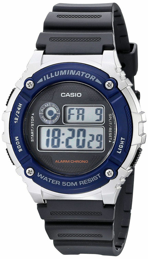 Original New Casio W-216H-2 Kids Mens Watch Digital Stopwatch Alarm 50M WR W-216