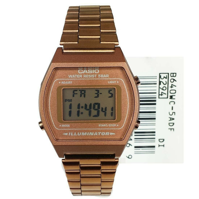 Casio Watch B640WC-5A Digital Retro Unisex Mens Watch Bronze Steel Original B640