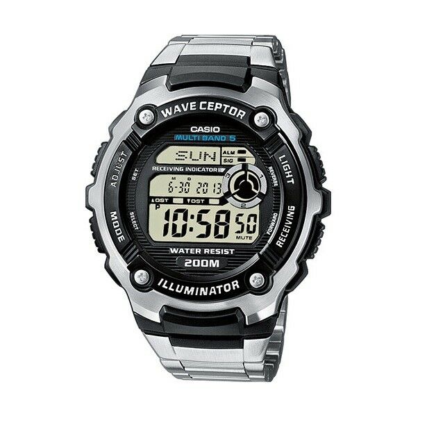 Casio WV-200DE-1A Wave Ceptor Digital Mens Watch Stainless Steel Bracelet WV-200