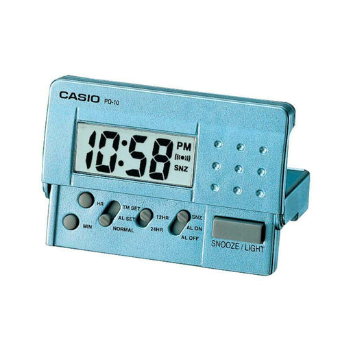 Casio New PQ-10D-2 Small Blue LED Digital Travel LCD Display Alarm Clock PQ-10