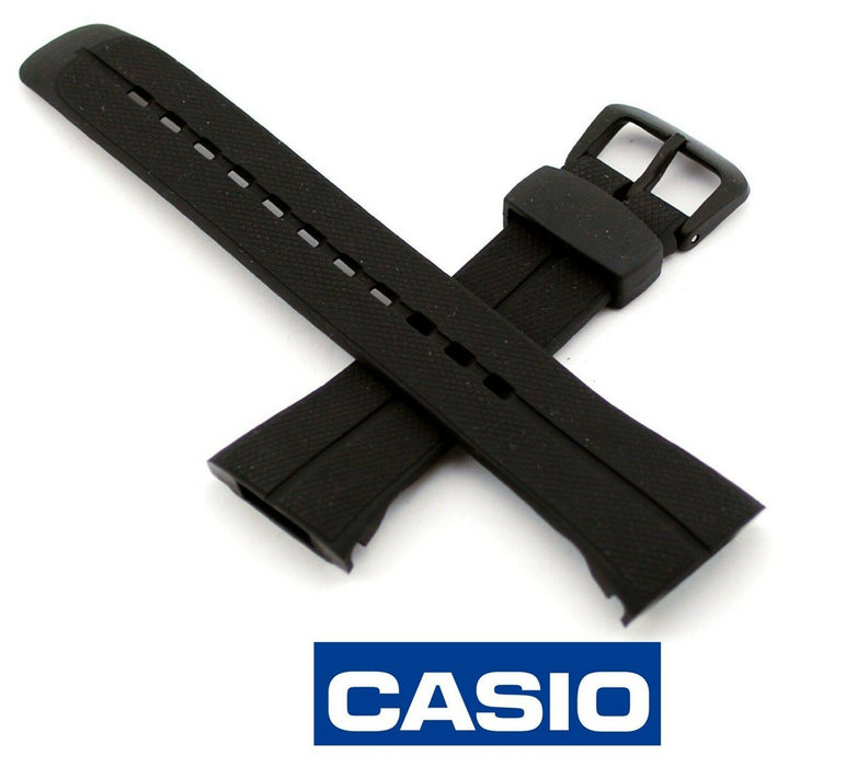 CASIO WVA-106 24mm BLACK Rubber Watch BAND Strap WVA-106HU WVA-106HE WVA-106HJ
