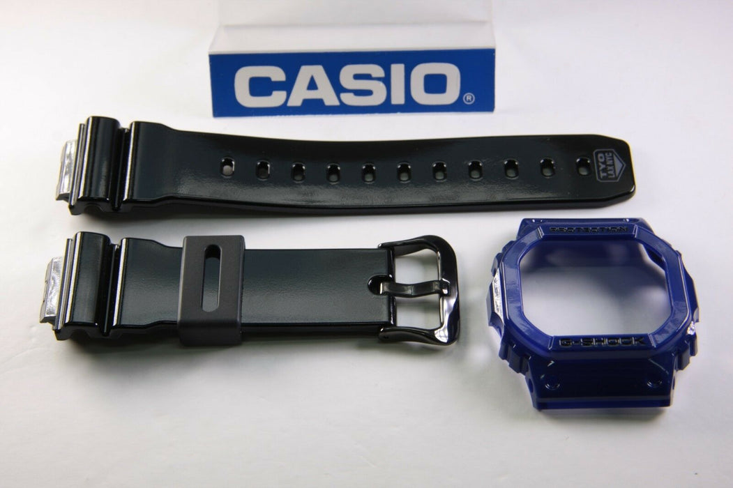 Casio G-Shock DW-5600JP-2 New Band & Bezel Combo Glossy Black & Blue DW-5600