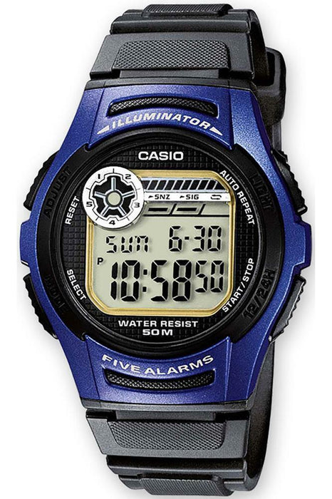 New Original Casio W-213-2A  Illuminator Timer Alarm 50M WR Mens Watch W-213