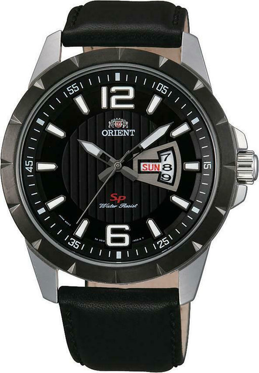 Orient Gents FUG1X002B9 Black Dial Black Leather Analog Mens Watch 50M WR